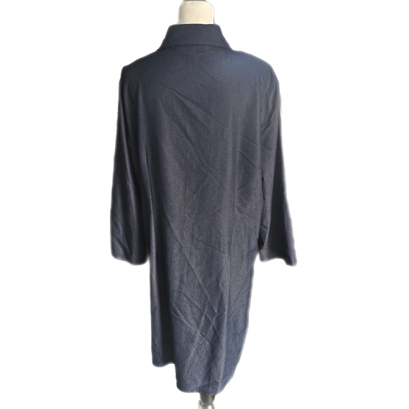 Caroline Rose Button Down 3/4 Sleeve Pocketed Shift Navy Dress XL - Picture 6 of 10